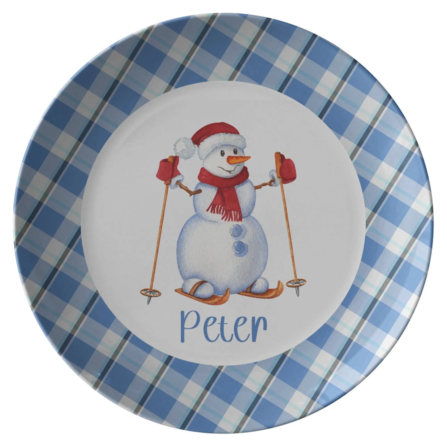 Snowman Personalized Plate for Kids teelaunch