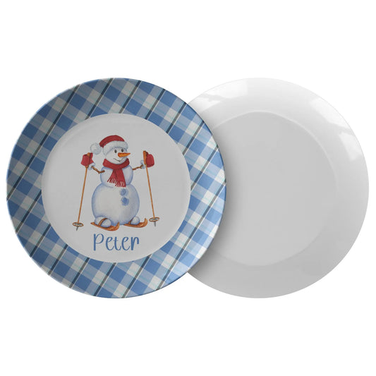 Snowman Personalized Plate for Kids teelaunch