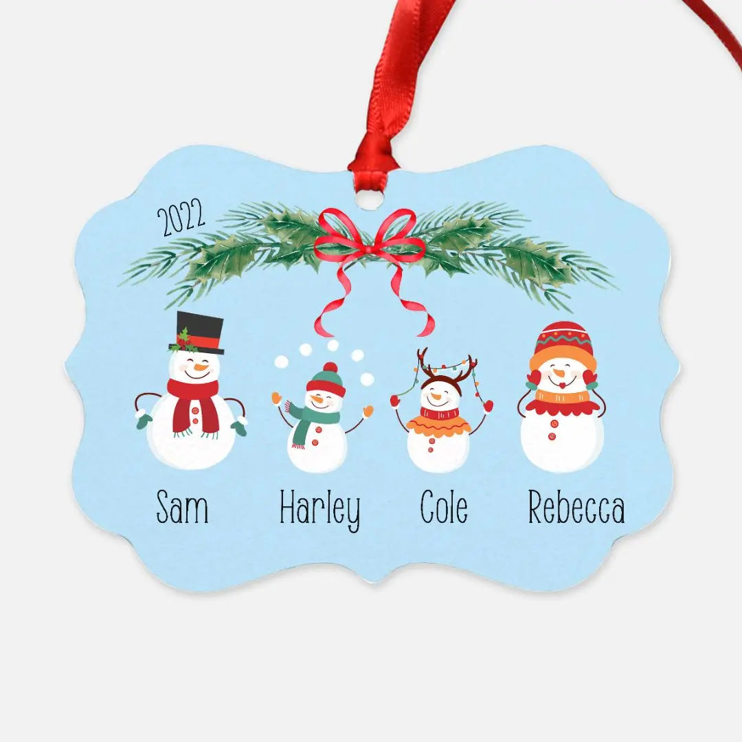 Snowmen Family Ornament, Christmas Family Keepsake Amazing Faith Designs