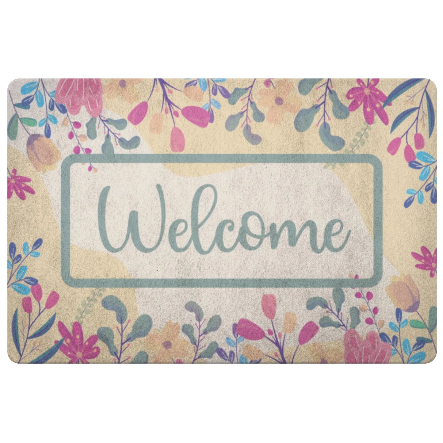 Spring Bouquet Welcome Mat, Floral Door Mat teelaunch