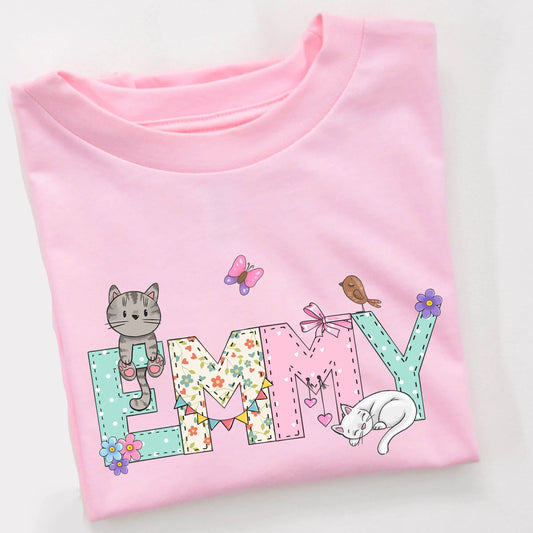 Spring Cats Personalized Toddler Short Sleeve Tee Amazing Faith Designs