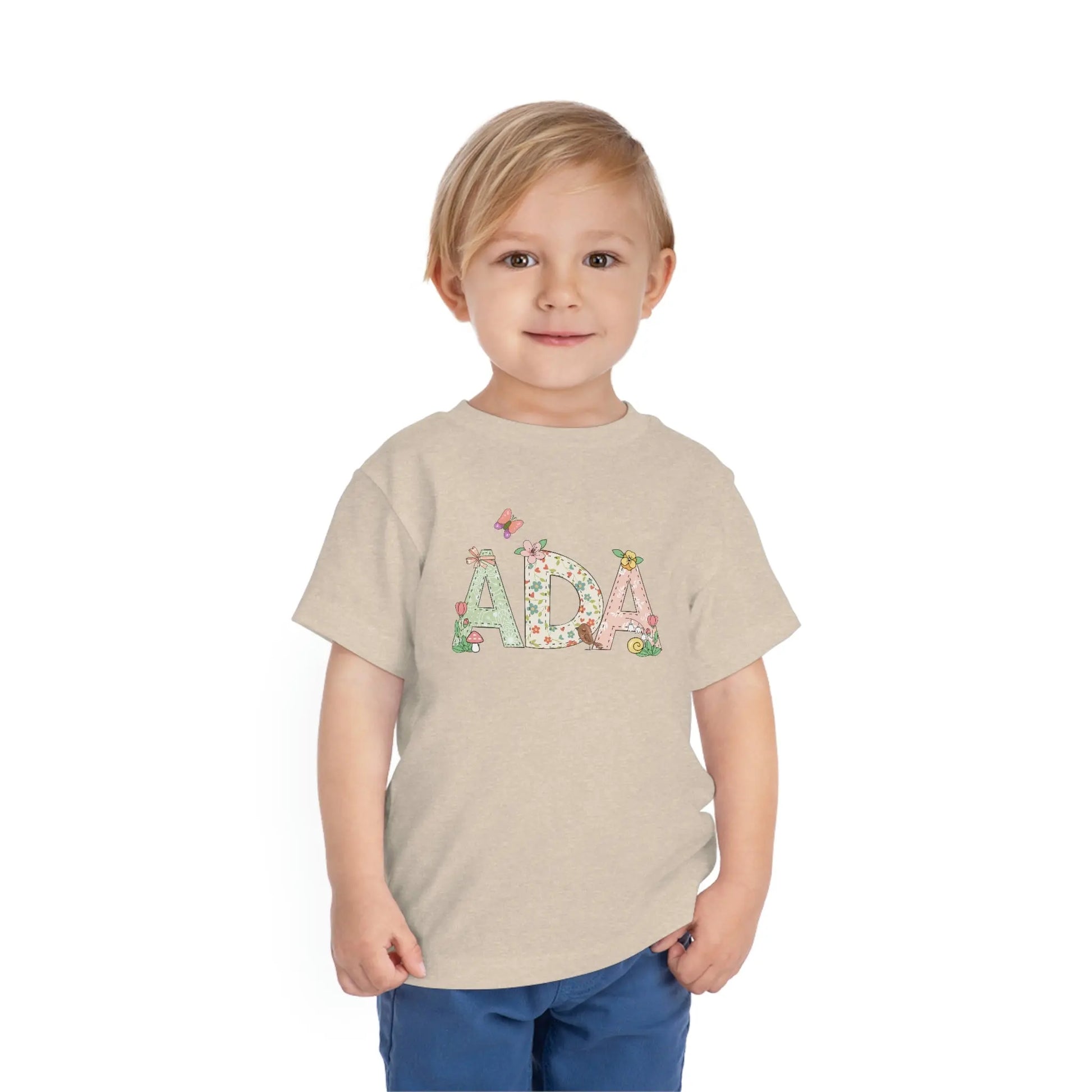 Spring Flowers Personalized Toddler Shirt Printify