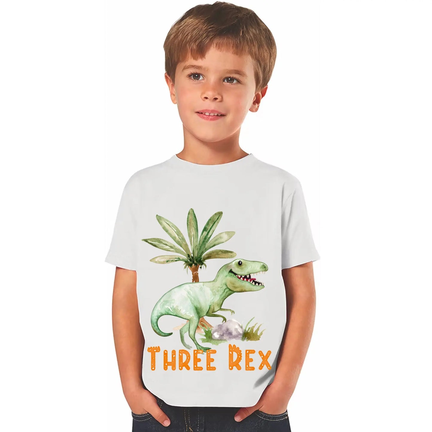 T-Rex Dinosaur Toddler Third Birthday Shirt 2T 3T 4T 5T, 3rd Birthday Tshirt Printify