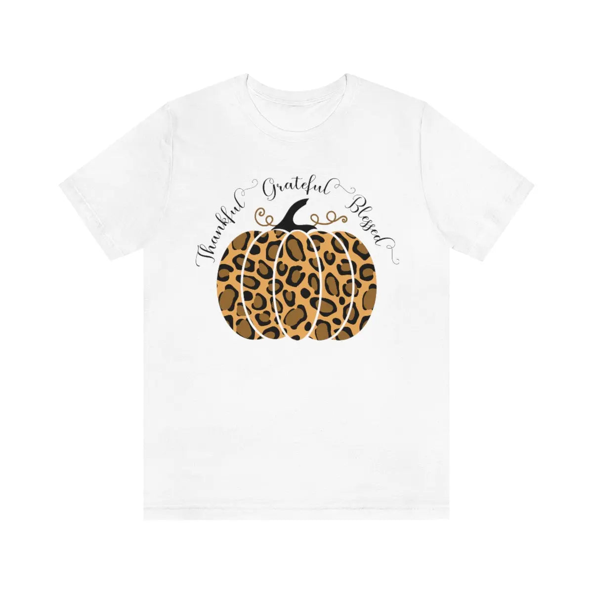 Thankful Grateful Blessed Pumpkin Tee Printify