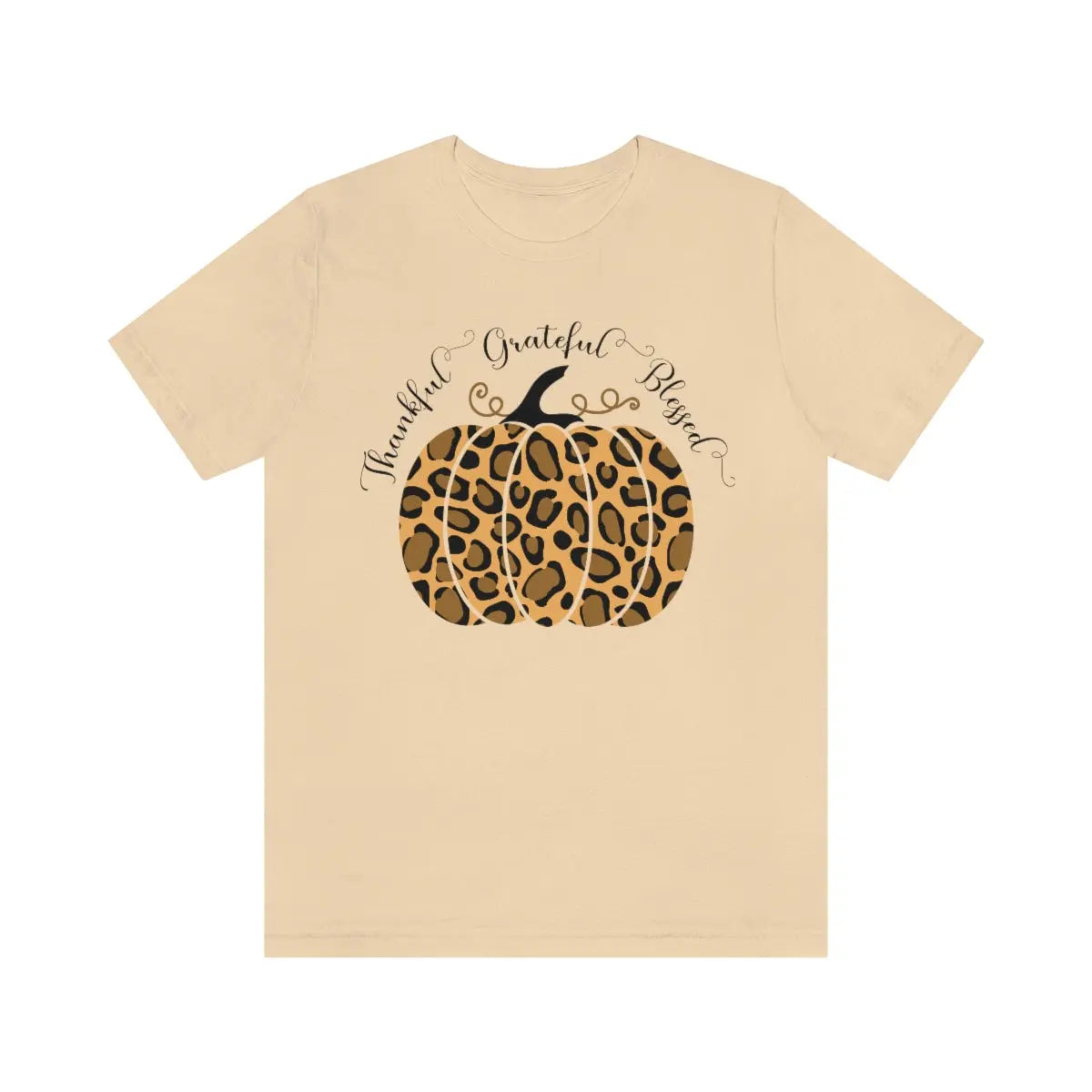 Thankful Grateful Blessed Pumpkin Tee Printify