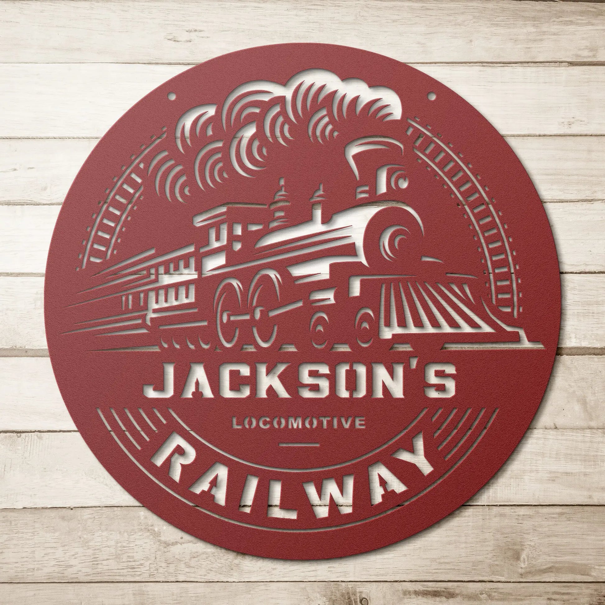 Train Railroad Personalized Metal Sign teelaunch