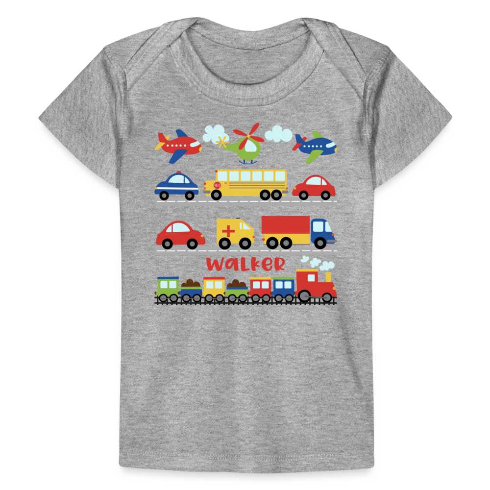 Transportation Personalized Organic Baby T-Shirt SPOD