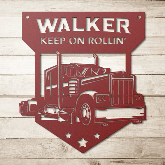 Trucker Personalized Metal Sign/ Transport Truck Metal Wall Art / Home Decor Semi Truck Sign / Steel Metal Art / Custom Trucking Wall Art teelaunch
