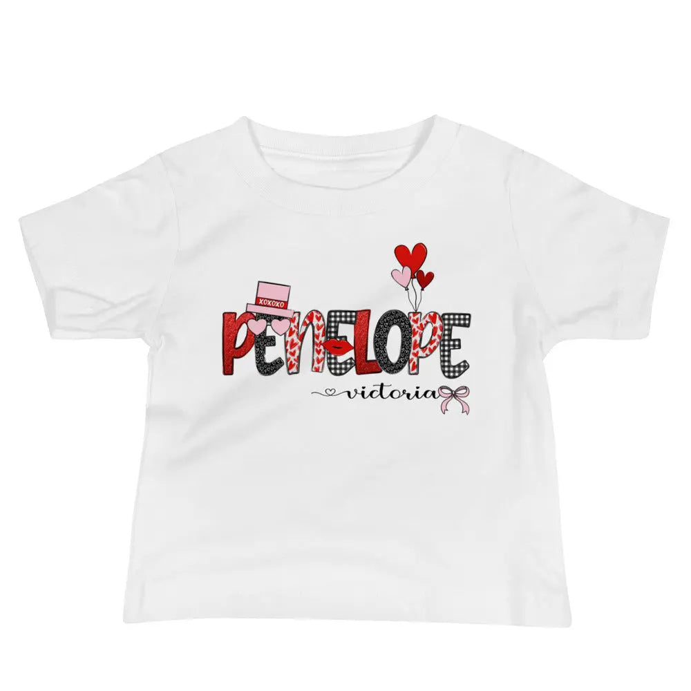 Valentine Personalized Baby Girl Jersey Short Sleeve Tee Amazing Faith Designs