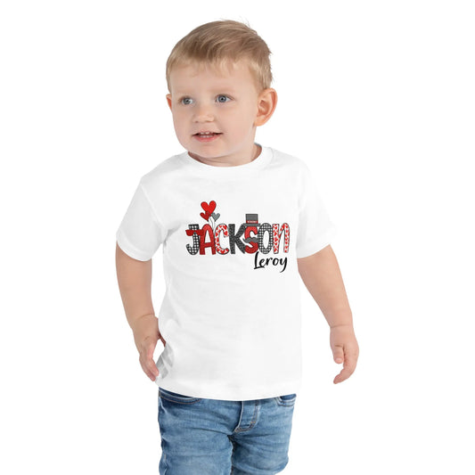Valentine Personalized Toddler Boy Short Sleeve Tee Amazing Faith Designs