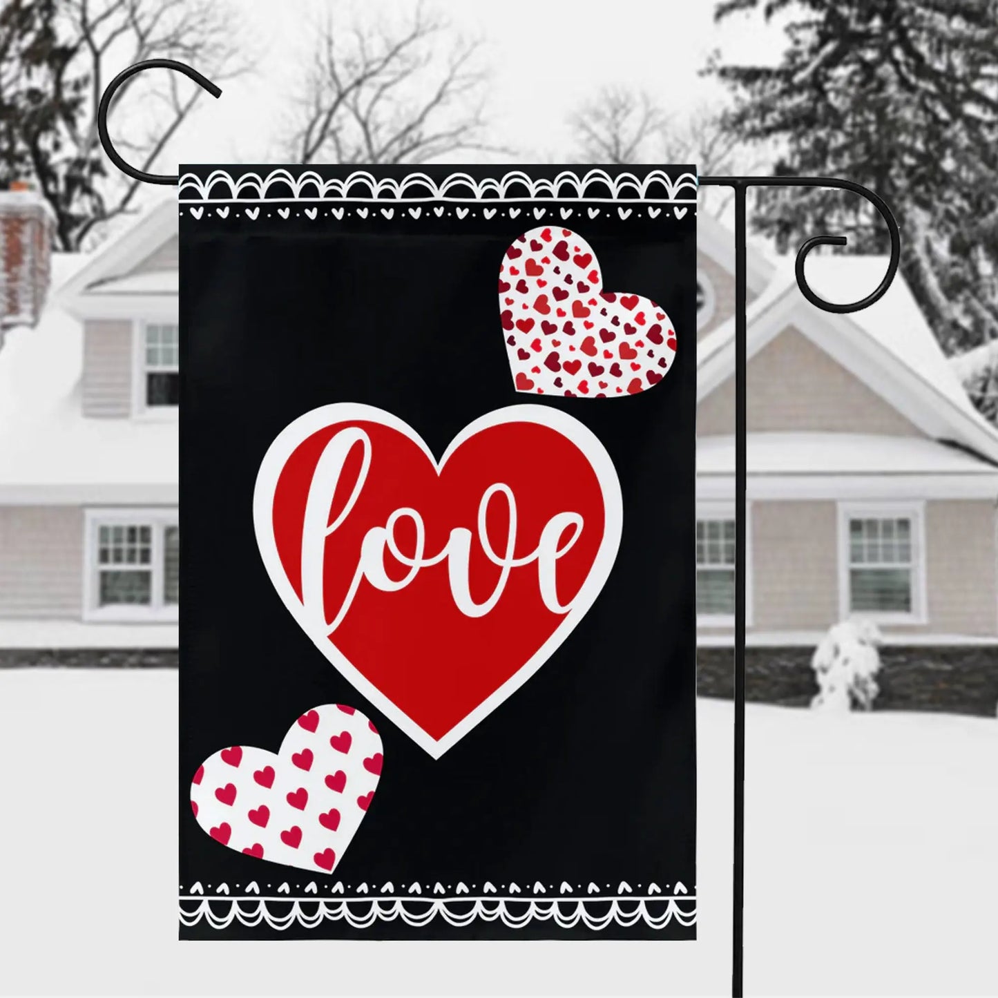 Valentine's Day Love Garden Flag Amazing Faith Designs