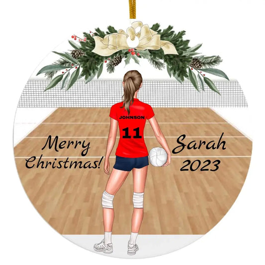 Volleyball Player Personalized Christmas Ornament Printify