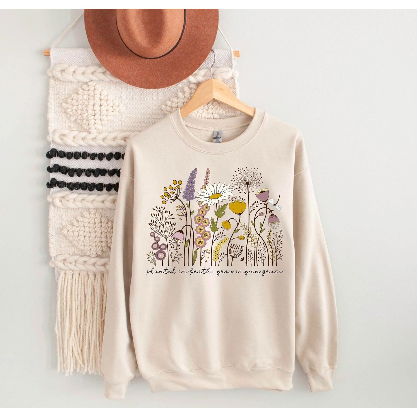 Wildflower Sweatshirt | Planted in Faith, Growing in Grace teelaunch