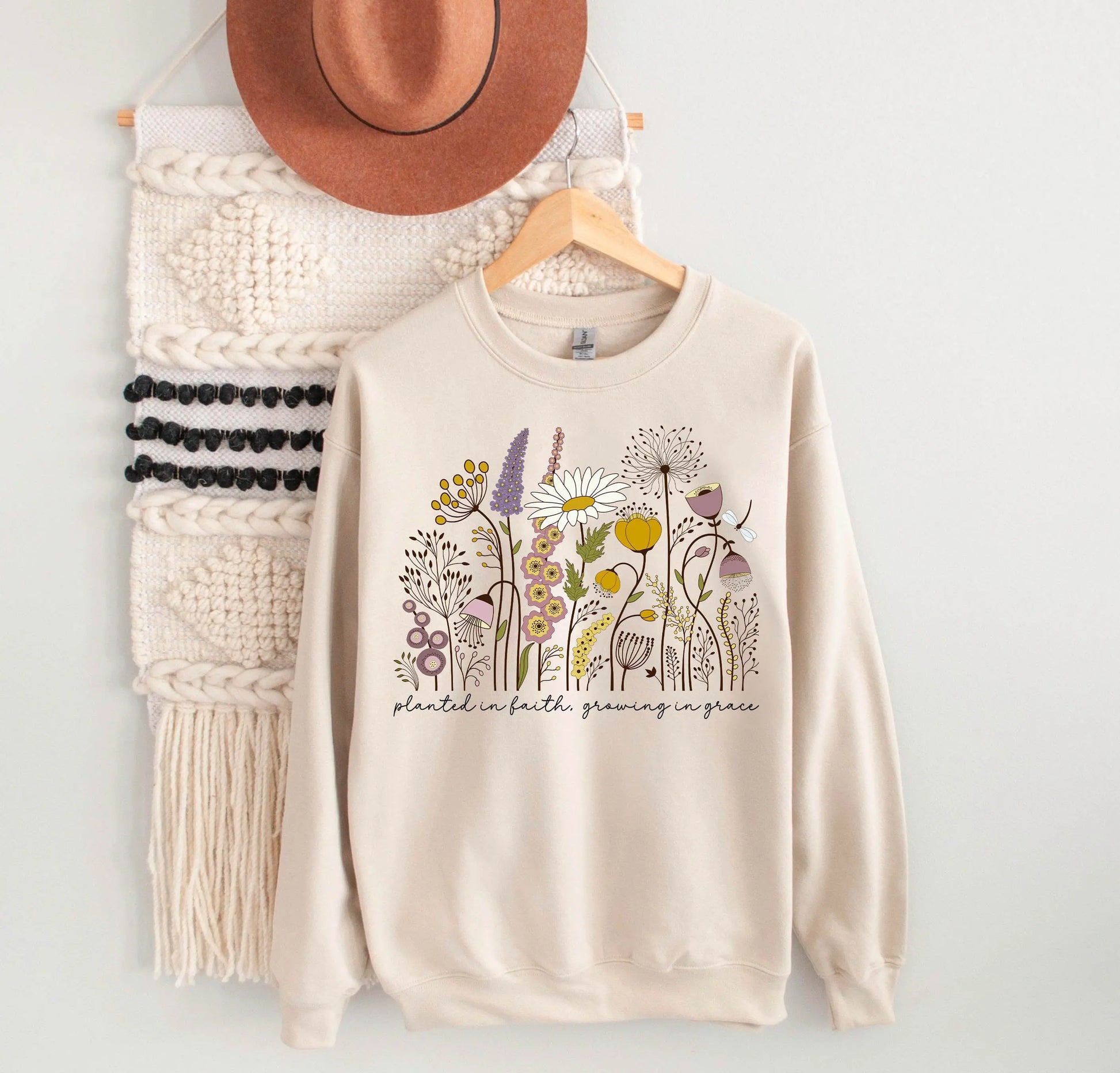 Wildflower Sweatshirt | Planted in Faith, Growing in Grace teelaunch