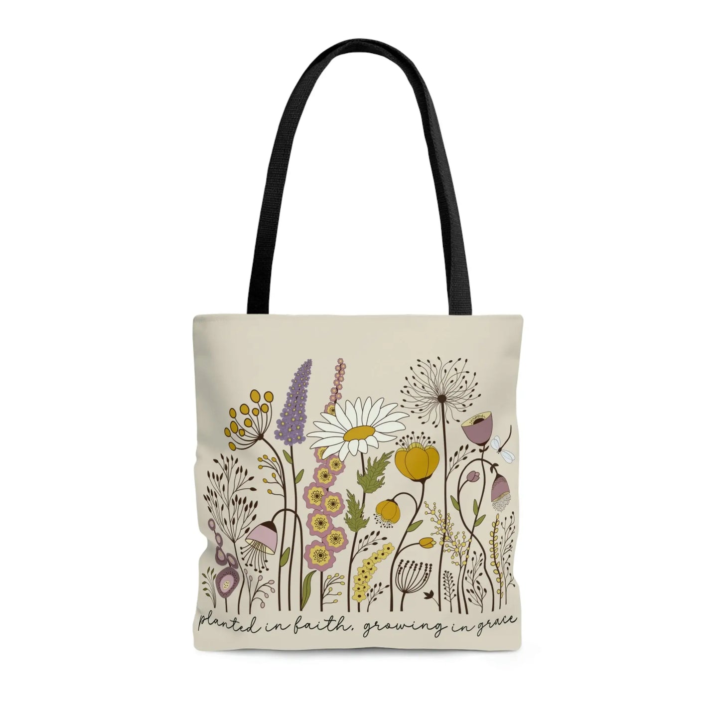 Wildflower Tote Bag, Christian Tote Bags, Bridesmaid Tote, Beach Tote, Bridesmaid Gift, Bridal Party Gifts, Wedding Welcome Bag Printify