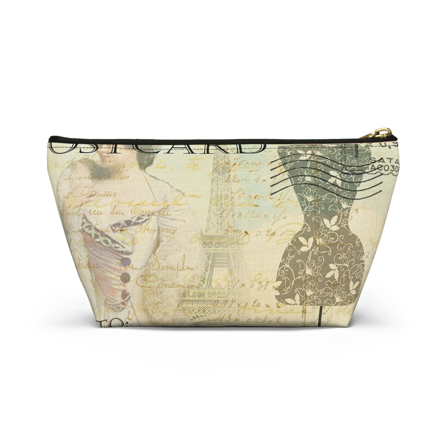 With God All Things Are Possible Makeup Accessory Pouch w T-bottom - Vintage Paris Dressmaker Printify