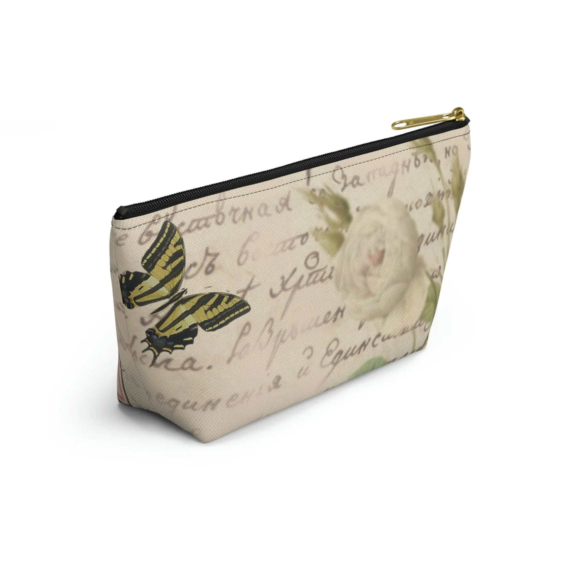 With God All Things Are Possible Makeup Accessory Pouch w T-bottom - Vintage Roses Printify