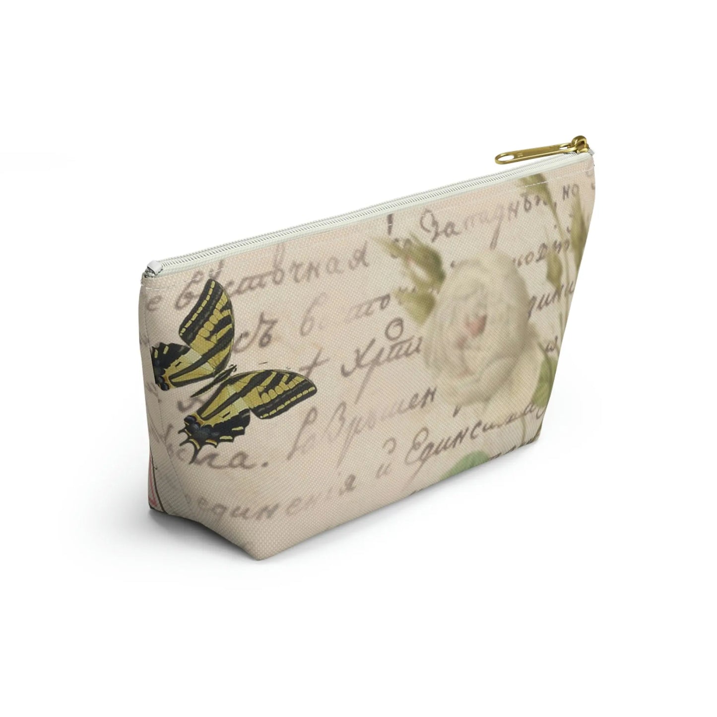 With God All Things Are Possible Makeup Accessory Pouch w T-bottom - Vintage Roses Printify