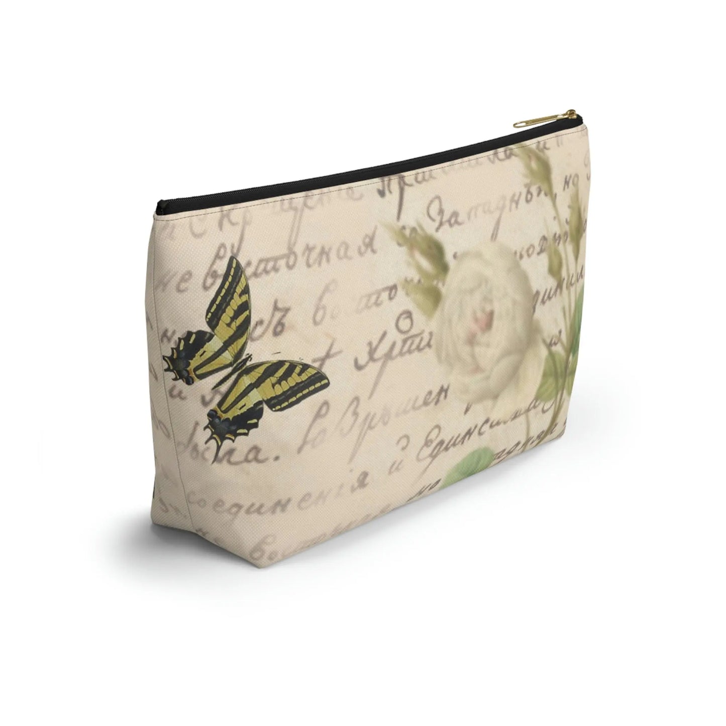 With God All Things Are Possible Makeup Accessory Pouch w T-bottom - Vintage Roses Printify