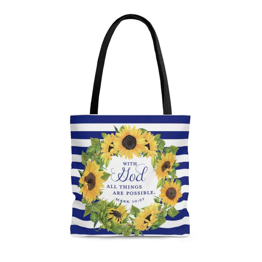 With God All Things Are Possible Mark 10:27 Christian Scripture Tote Bag | Beach Bag Printify