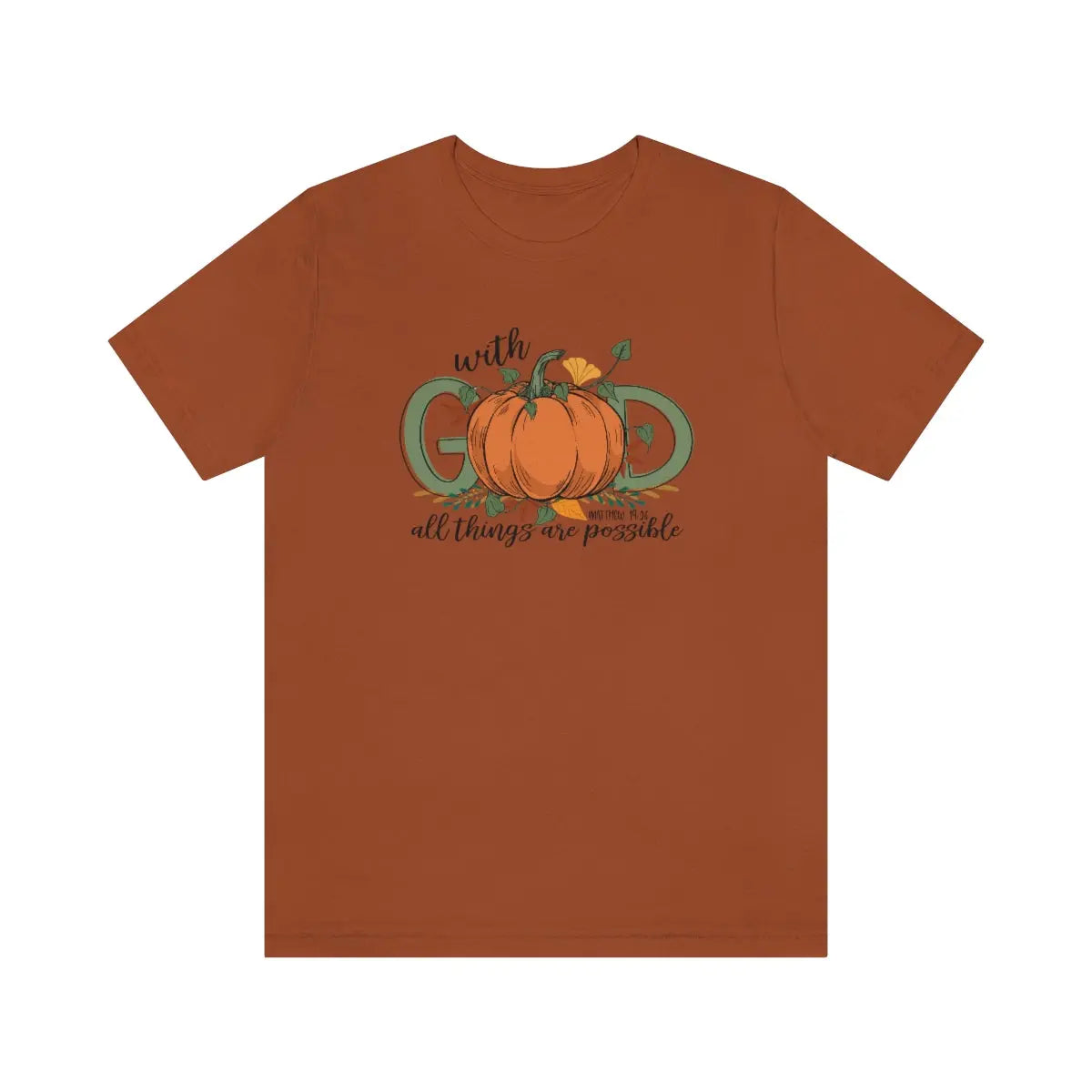 With God Fall Pumpkin Tee Printify