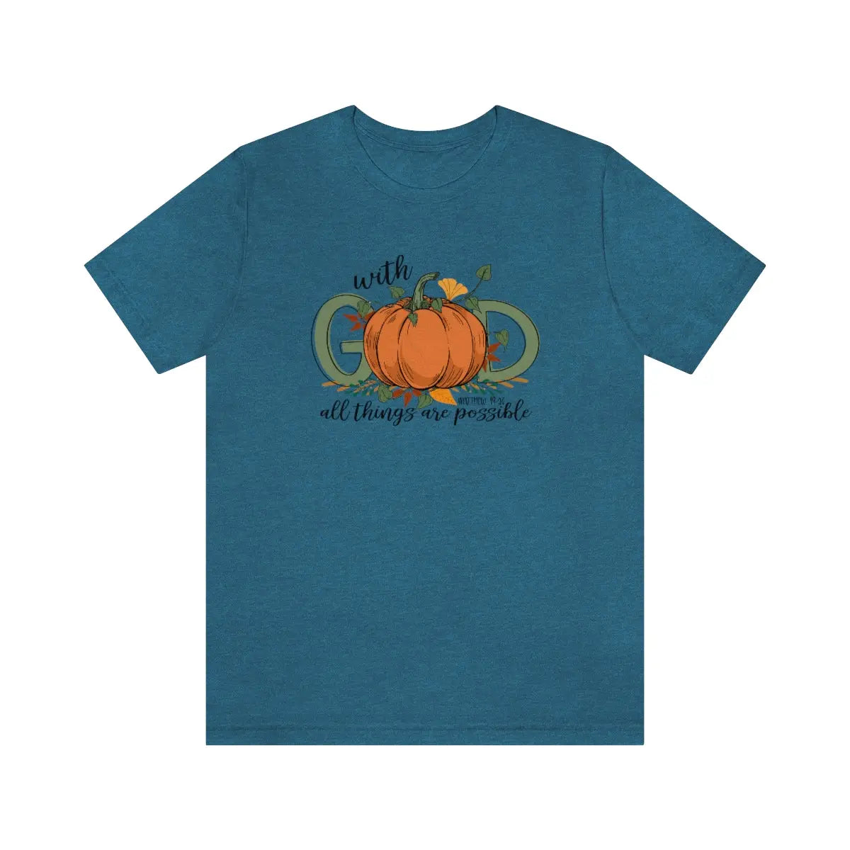 With God Fall Pumpkin Tee Printify