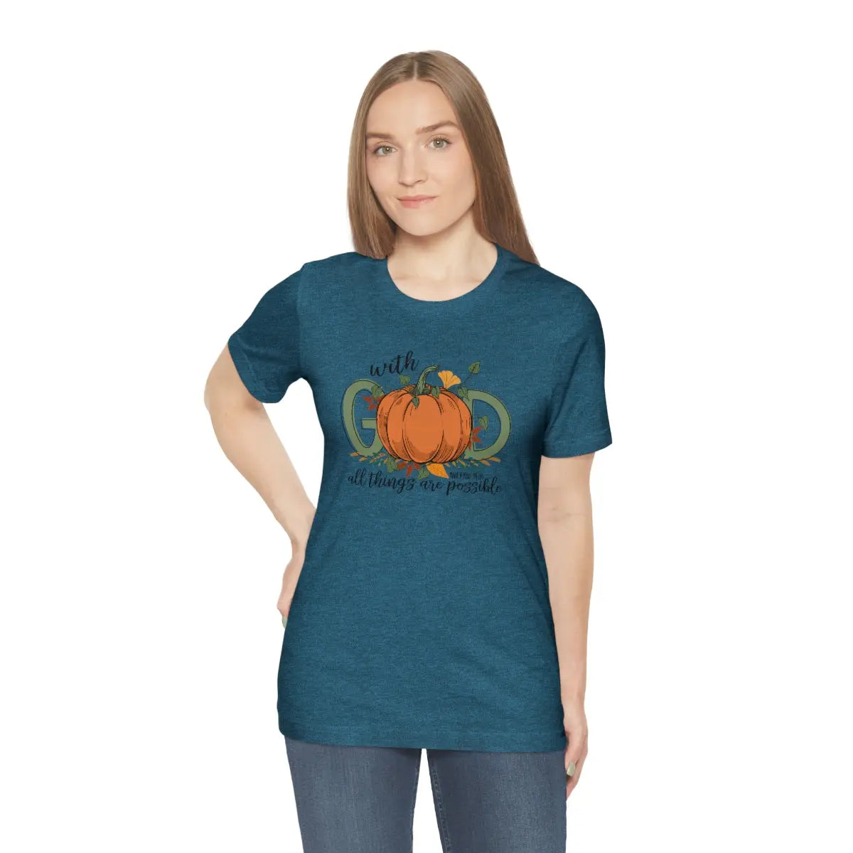 With God Fall Pumpkin Tee Printify