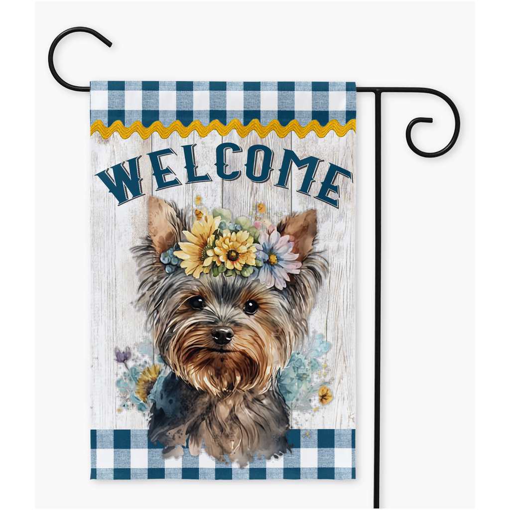 Yorkshire Terrier Welcome Garden Flag Amazing Faith Designs