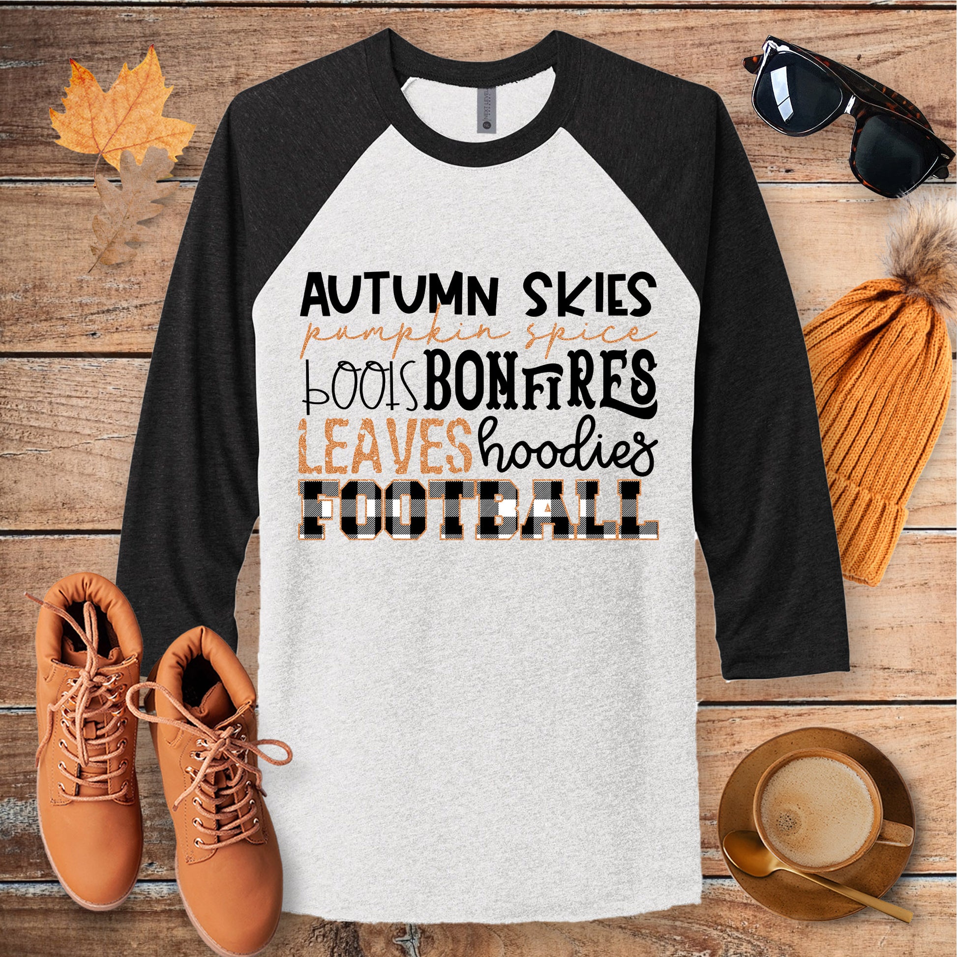 Pumpkins Falling Leaves Tri-blend Fall Shirt - Amazing Faith Designs