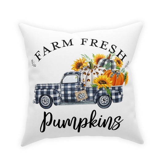 Farm Fresh Pumpkins Buffalo Plaid Broadcloth Pillow Printify