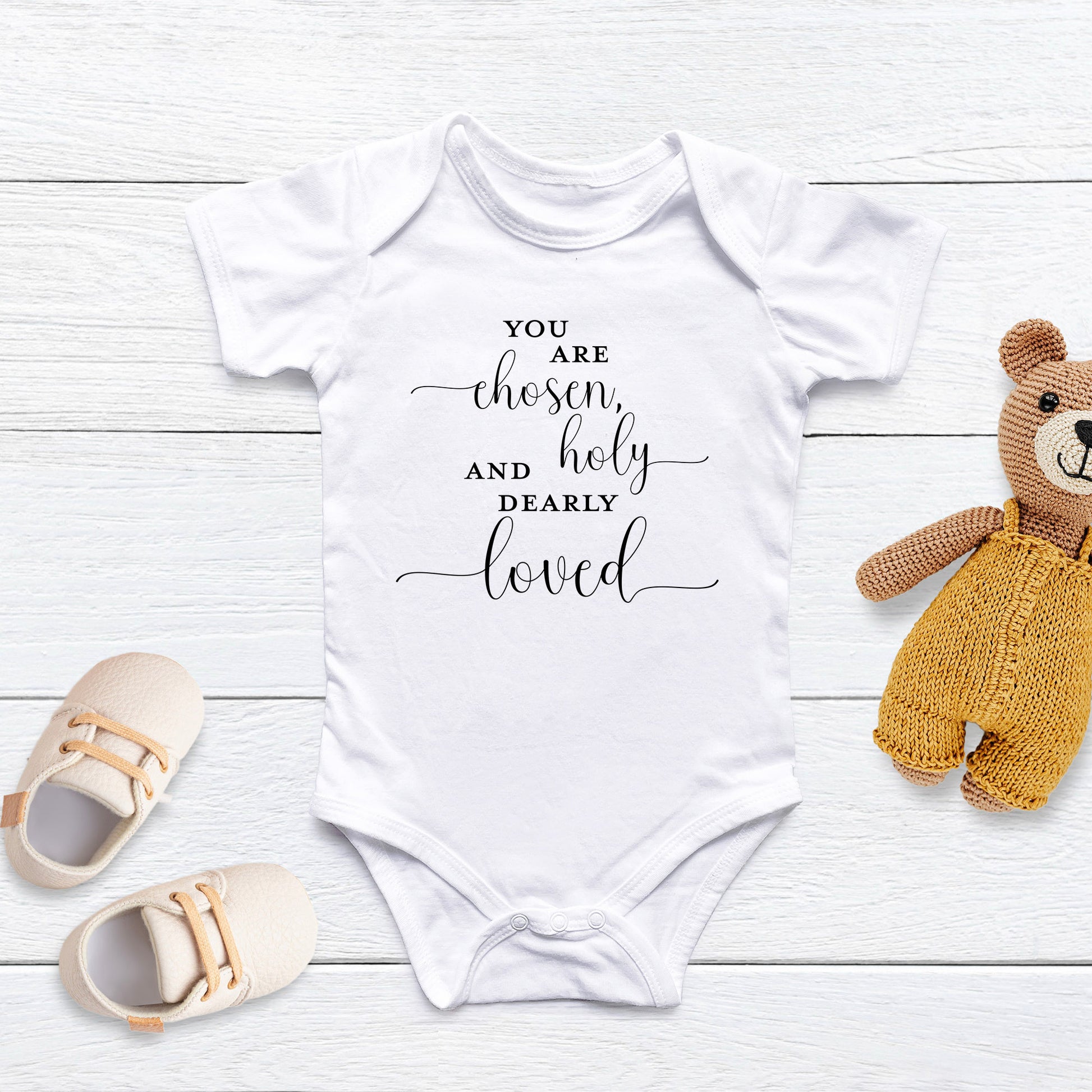 You are Chosen Infant Onesie | Baptism Gift | Christian Baby Gift Printify