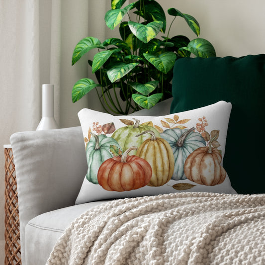 Fall Pumpkin Lumbar Throw Pillow - Amazing Faith Designs