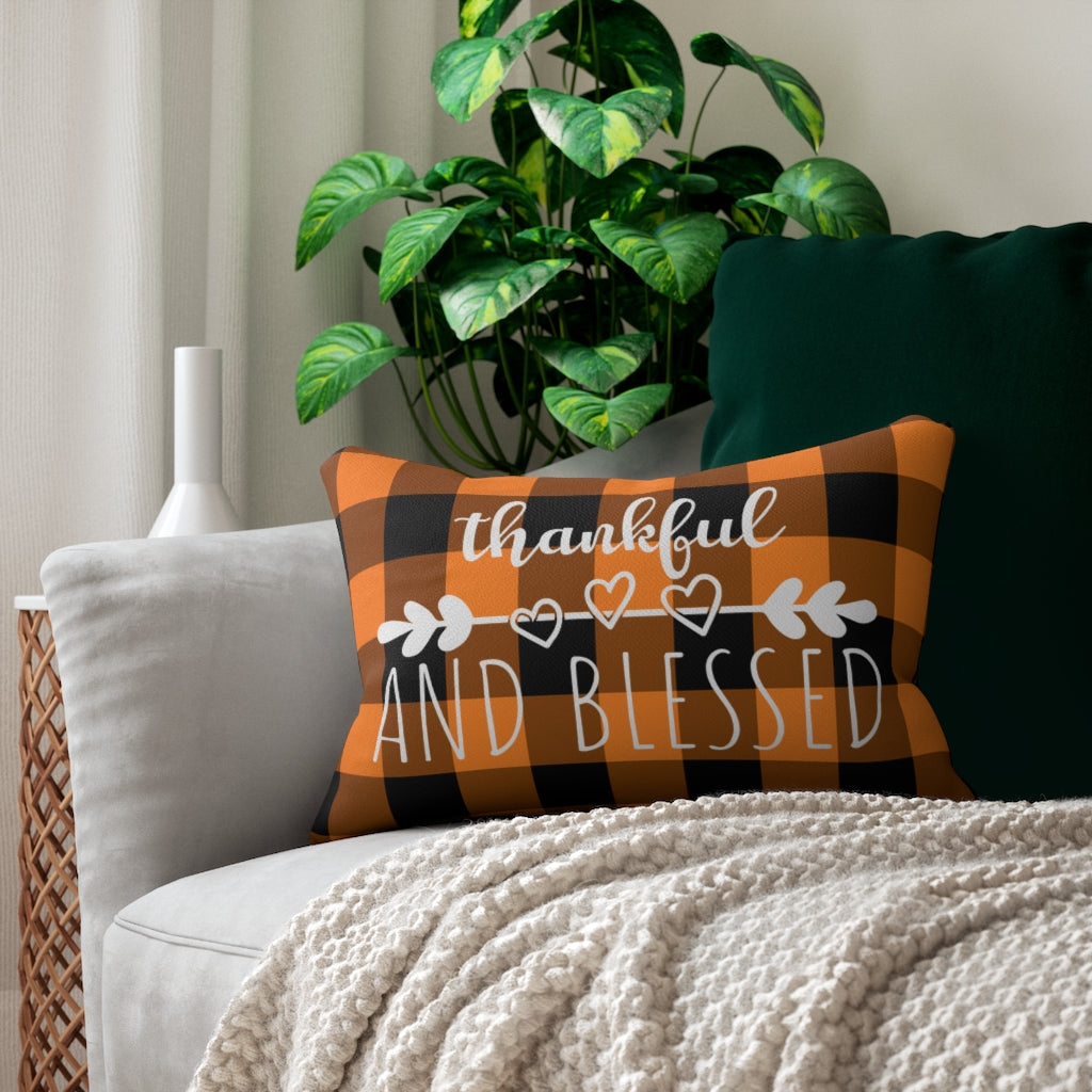 Thankful and Blessed Fall Throw Pillow - Amazing Faith Designs