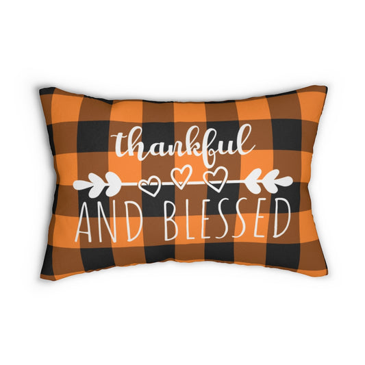 Thankful and Blessed Fall Throw Pillow - Amazing Faith Designs