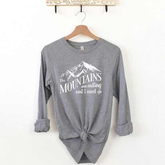 Mountains Are Calling Unisex Jersey Long Sleeve Tee, Hiker, Climber, Adventurer, Nature Lover Gift Printify