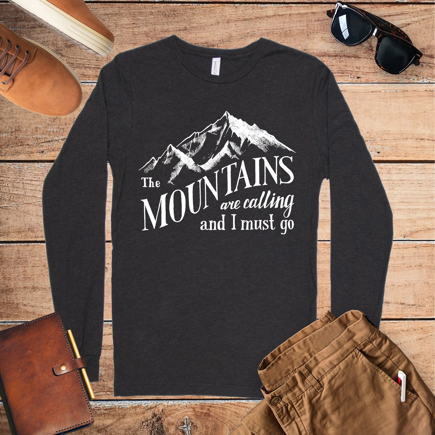 Mountains Are Calling Unisex Jersey Long Sleeve Tee, Hiker, Climber, Adventurer, Nature Lover Gift Printify