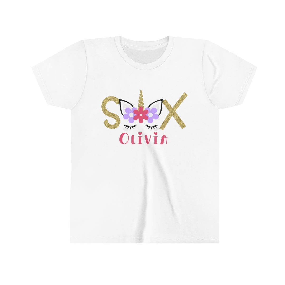 Unicorn Fifth Birthday Personalized T-shirt S M L XL |  5th 6th 7th 8th Birthday, Custom Birthday Shirt Printify